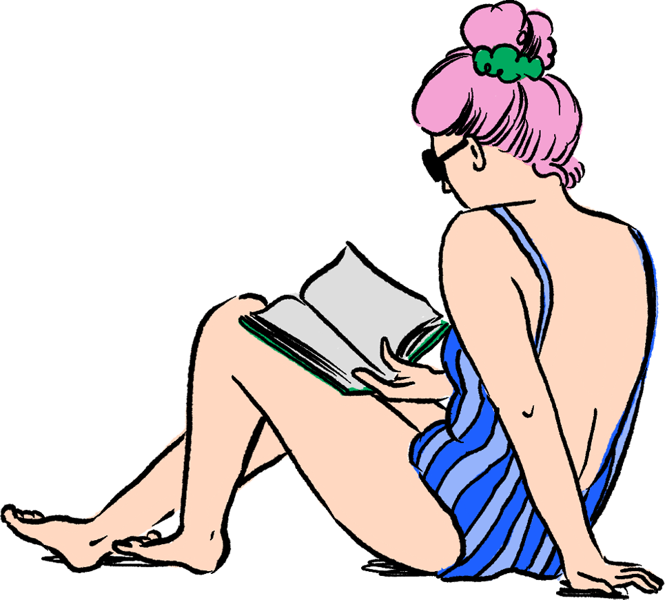 Illustration vom Menschen am Lesen