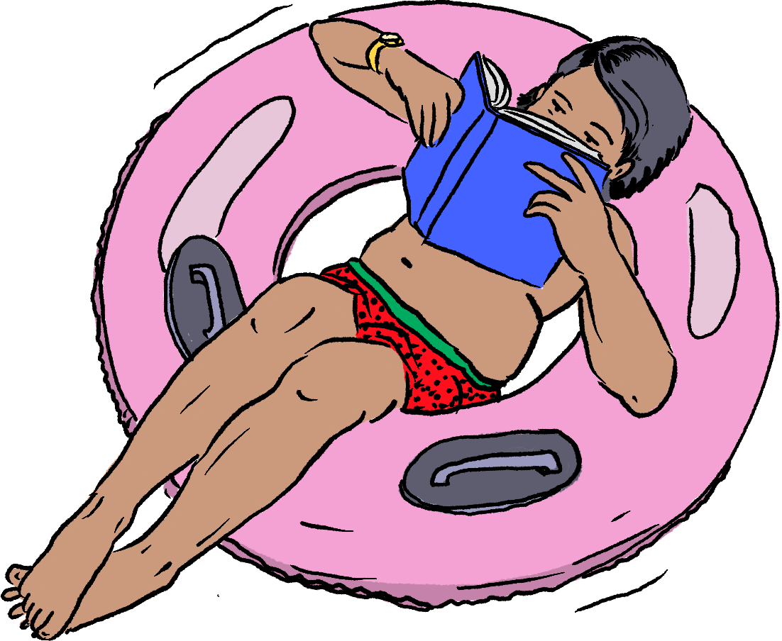 Illustration vom Menschen am Lesen